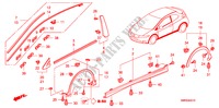 MOLDURA/GUARNICION DE LARGUERO LATERAL para Honda CIVIC 1.8 TYPE-S 3 Puertas 6 velocidades manual 2010