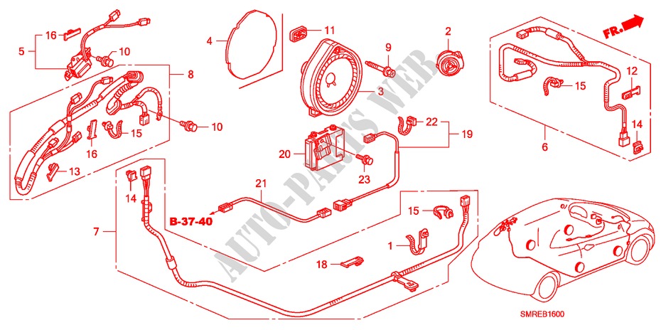 ANTENA DE RADIO(LH) para Honda CIVIC 1.4 TYPE-S 3 Puertas Transmisión Manual Inteligente 2011