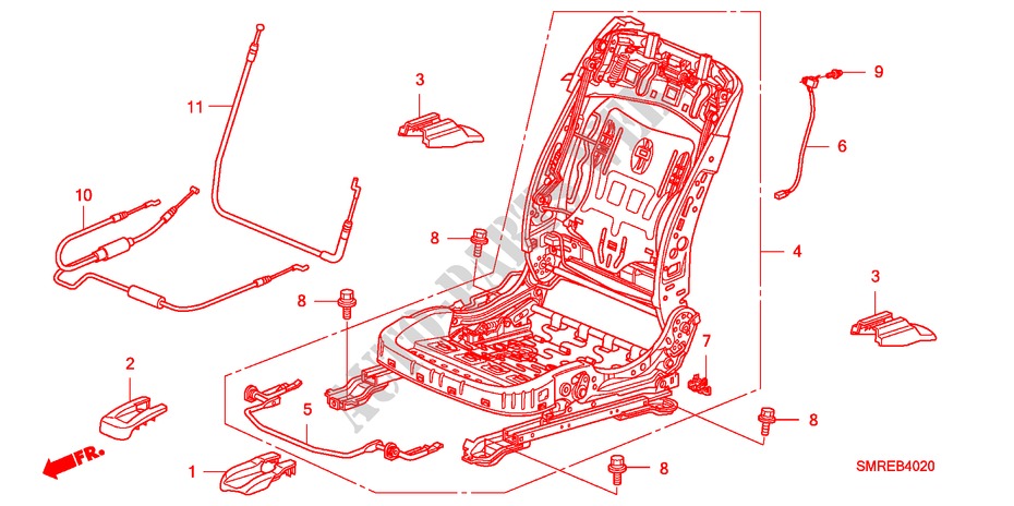 ASIENTO DEL.(DER.)(1.4L)(1.8L)(DIESEL) para Honda CIVIC 1.4 TYPE-S 3 Puertas Transmisión Manual Inteligente 2011