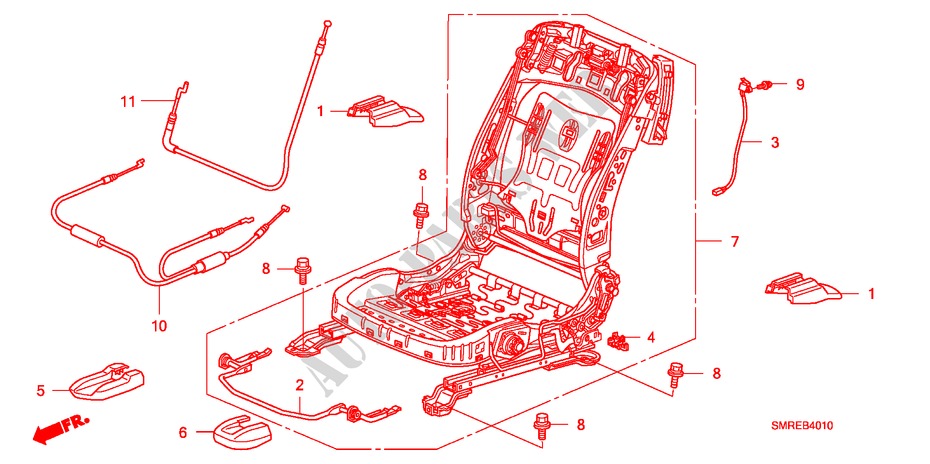 ASIENTO DEL.(IZQ.)(1.4L)(1.8L)(DIESEL) para Honda CIVIC 1.4 TYPE-S 3 Puertas Transmisión Manual Inteligente 2011