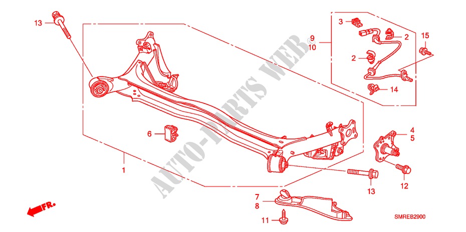 BRAZO INFERIOR TRASERO para Honda CIVIC 1.4 TYPE-S 3 Puertas Transmisión Manual Inteligente 2011