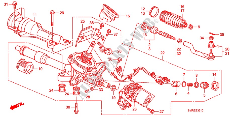 CAJA DE ENGRANAJE DE P.S.(EPS)(LH) para Honda CIVIC 1.4 TYPE-S 3 Puertas Transmisión Manual Inteligente 2011