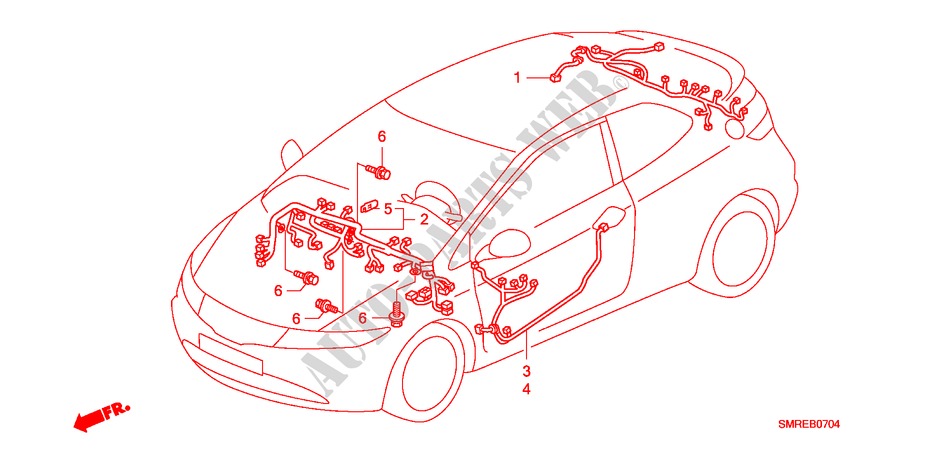 CONJUNTO DE ALAMBRES(LH)(3) para Honda CIVIC 1.4 TYPE-S 3 Puertas Transmisión Manual Inteligente 2011