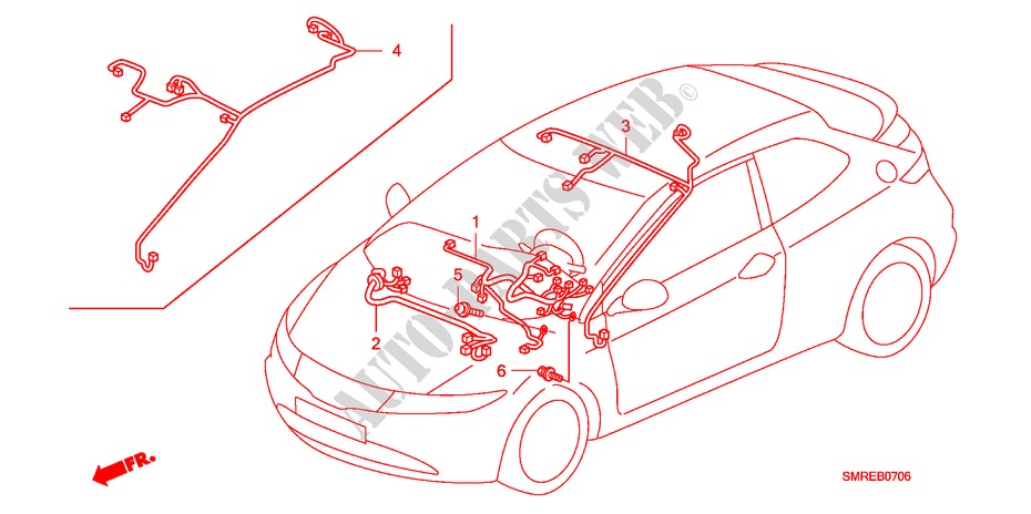 CONJUNTO DE ALAMBRES(LH)(4) para Honda CIVIC 1.4 TYPE-S 3 Puertas Transmisión Manual Inteligente 2011