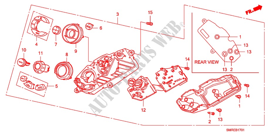CONTROL DE CALEFACTOR(RH) para Honda CIVIC 2.0 TYPE-R    PLUS 3 Puertas 6 velocidades manual 2011