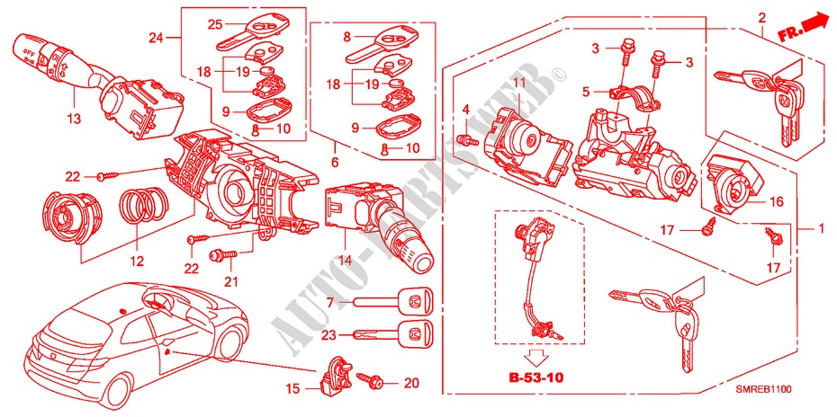 INTERRUPTOR COMBINACION(LH) para Honda CIVIC 2.0 TYPE-R    PLUS 3 Puertas 6 velocidades manual 2010