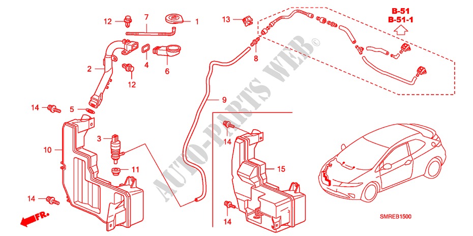 LAVAPARABRISAS para Honda CIVIC 1.4 TYPE-S 3 Puertas Transmisión Manual Inteligente 2011