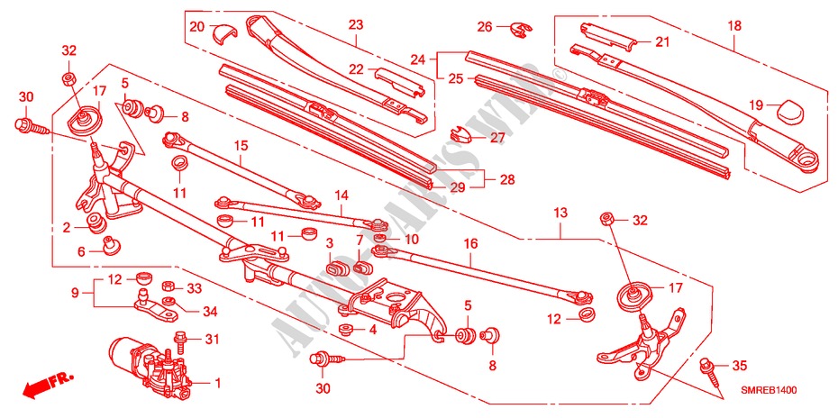 LIMPIAPARABRISAS(LH) para Honda CIVIC 1.4 TYPE-S 3 Puertas Transmisión Manual Inteligente 2011