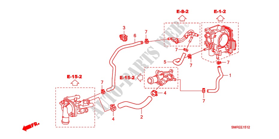 MANGUERA DE AGUA(1.4L) para Honda CIVIC 1.4 TYPE-S 3 Puertas Transmisión Manual Inteligente 2011
