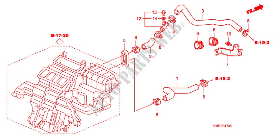 MANGUERA DE AGUA(LH)(1.4L) para Honda CIVIC 1.4 TYPE-S 3 Puertas Transmisión Manual Inteligente 2011