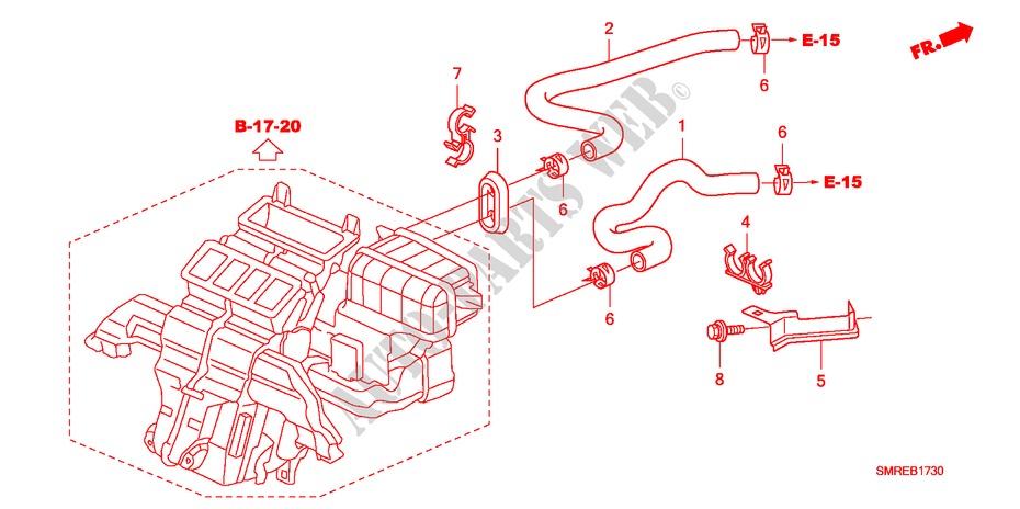 MANGUERA DE AGUA(LH)(1.8L) para Honda CIVIC 1.8 BASE 3 Puertas Transmisión Manual Inteligente 2011