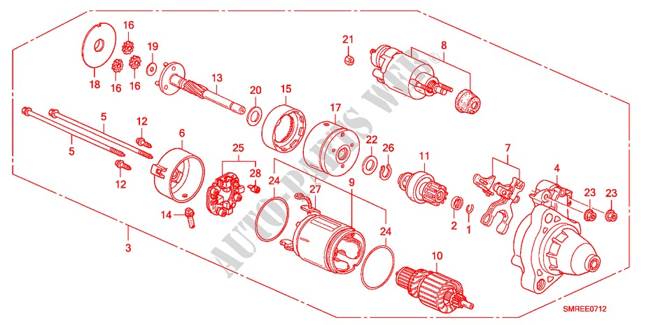 MOTOR DE ARRANQUE(DENSO)(1.4L) para Honda CIVIC 1.4 TYPE-S 3 Puertas Transmisión Manual Inteligente 2011