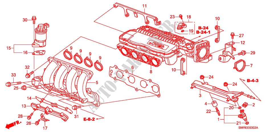 MULTIPLE DE ADMISION(1.4L) para Honda CIVIC 1.4 TYPE-S 3 Puertas Transmisión Manual Inteligente 2011