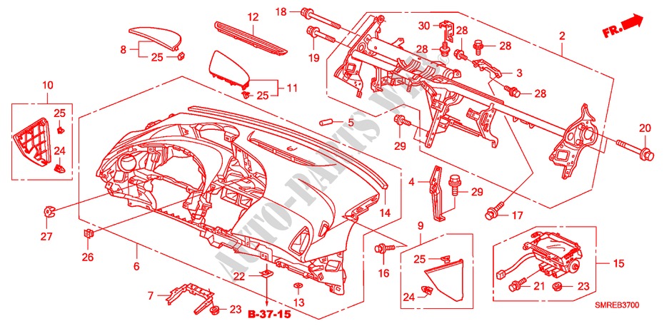 PANEL DE INSTRUMENTO(LH) para Honda CIVIC 2.0 TYPE-R   CHAMP 3 Puertas 6 velocidades manual 2010
