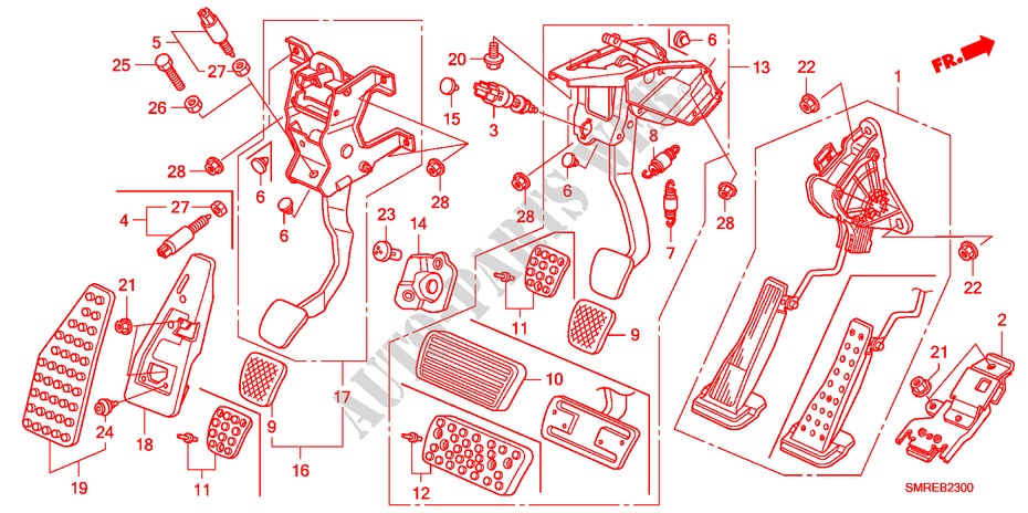 PEDAL(LH) para Honda CIVIC 1.4 TYPE-S 3 Puertas Transmisión Manual Inteligente 2011