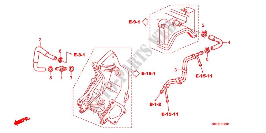 TUBO DE RESPIRADERO(2.0L) para Honda CIVIC 2.0 TYPE-R   CHAMP 3 Puertas 6 velocidades manual 2011