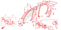 GUARNICION DE PILAR para Honda ACCORD 2.0ILS 4 Puertas 4 velocidades automática 1994