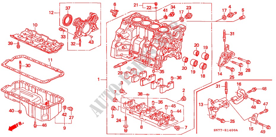BLOQUE DE CILINDRO (SOHC/SOHC VTEC) para Honda ACCORD 1.8IS 4 Puertas 5 velocidades manual 1996