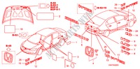 EMBLEMAS/ETIQUETAS DE PRECAUCION para Honda CIVIC 1.8 LS 4 Puertas 5 velocidades automática 2007