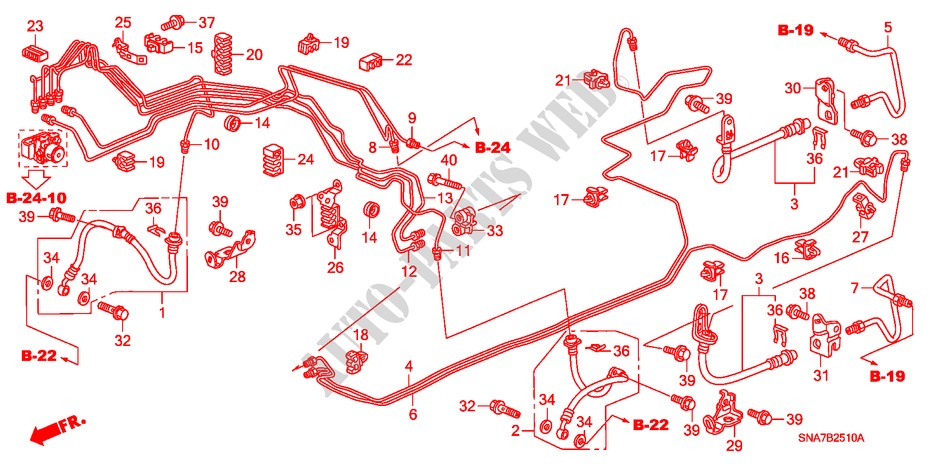 LINEAS DE FRENO(ABS) (LH) (TAMBOR) para Honda CIVIC EXI-A 4 Puertas 5 velocidades manual 2007