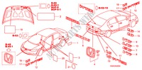EMBLEMAS/ETIQUETAS DE PRECAUCION para Honda CIVIC 1.8 ES 4 Puertas 6 velocidades manual 2008