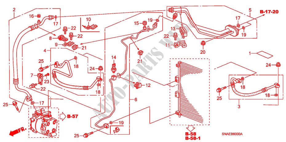 ACONDICIONADOR DE AIRE (MANGUERAS/TUBERIAS) (LH) para Honda CIVIC 1.8 ES 4 Puertas 6 velocidades manual 2008