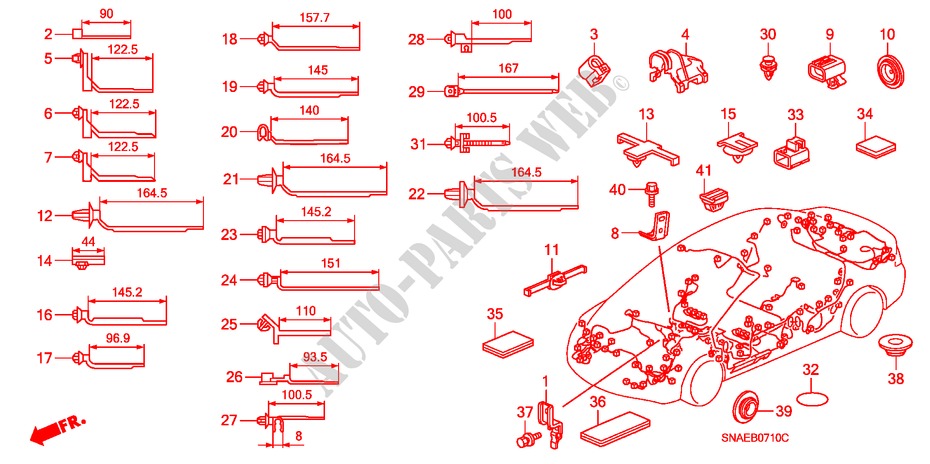 BANDA DE JUEGO DE CABLES/SOPORTE (LH) para Honda CIVIC VTI 4 Puertas 5 velocidades manual 2009