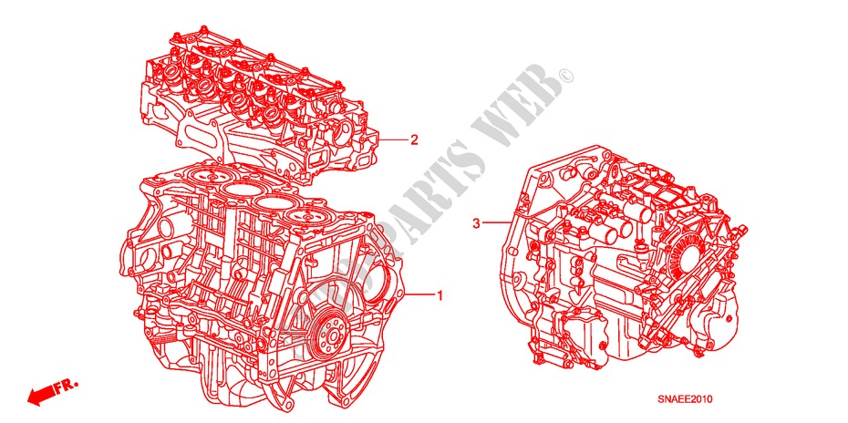 CONJ. DE MOTOR/ ENS. DE TRANSMISION para Honda CIVIC VTI 4 Puertas 5 velocidades manual 2009