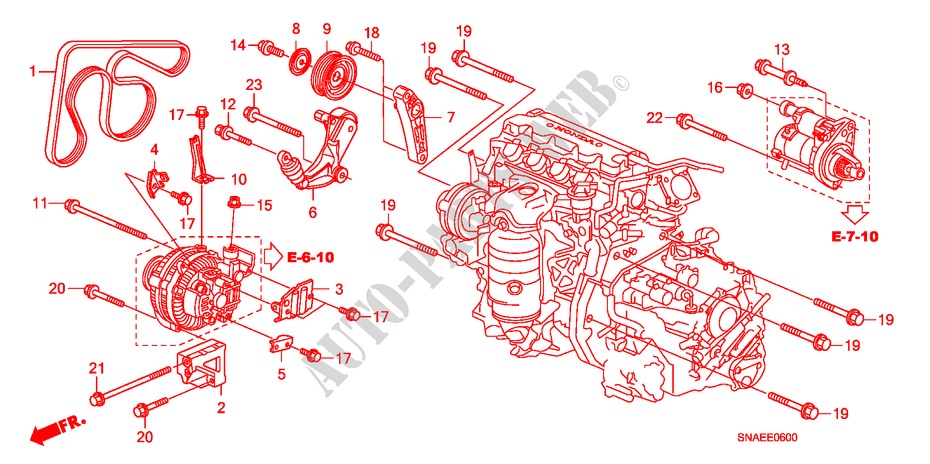 MENSULA DE ALTERNADOR/ TENSIONADOR para Honda CIVIC 1.8 ES 4 Puertas 6 velocidades manual 2008