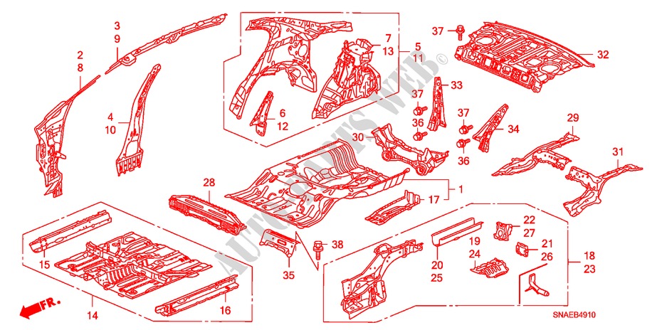 PISO/PANELES INTERIORES para Honda CIVIC VTI 4 Puertas 5 velocidades manual 2009