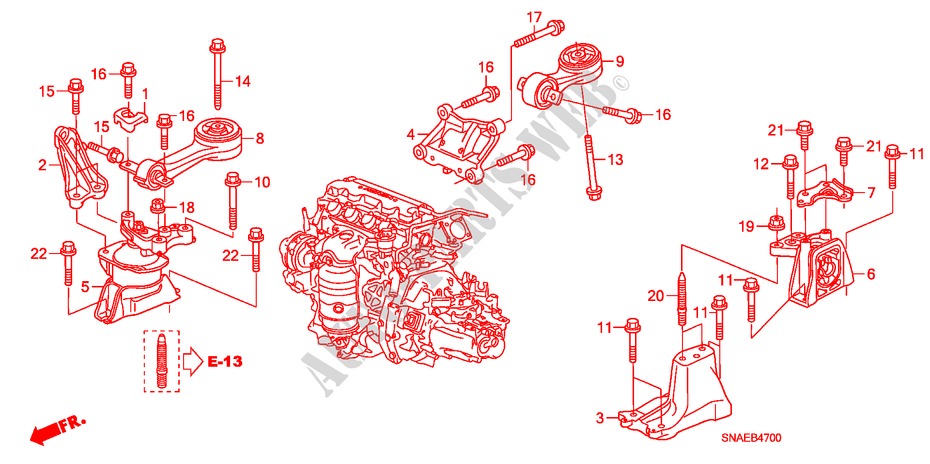 SOPORTES DE MOTOR(MT) para Honda CIVIC 1.8 ES 4 Puertas 6 velocidades manual 2008