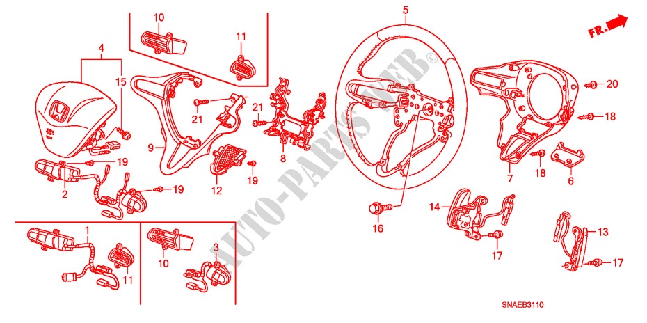 VOLANTE DE DIRECCION(SRS) para Honda CIVIC VTI 4 Puertas 5 velocidades manual 2009
