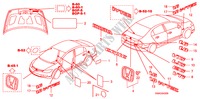 EMBLEMAS/ETIQUETAS DE PRECAUCION para Honda CIVIC 1.8 LS 4 Puertas 5 velocidades automática 2010