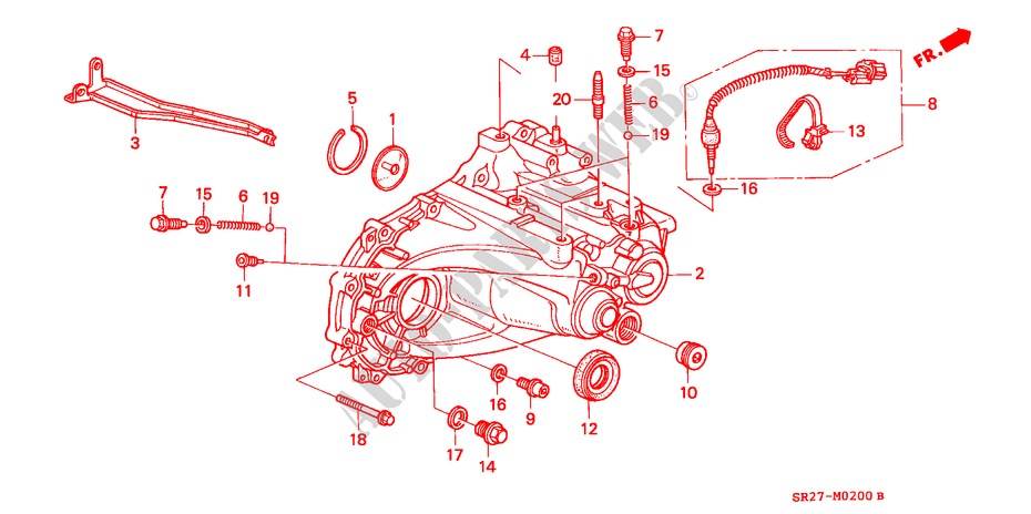 ALOJAMIENTO TRANSMISION (SOHC) para Honda CIVIC CRX ESI 2 Puertas 5 velocidades manual 1997