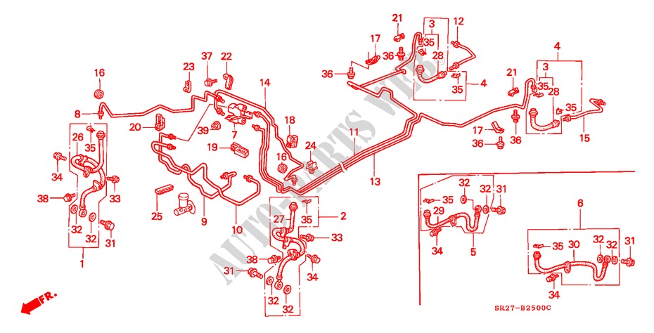 LINEAS DE FRENO(LH) para Honda CIVIC CRX ESI 2 Puertas 5 velocidades manual 1994