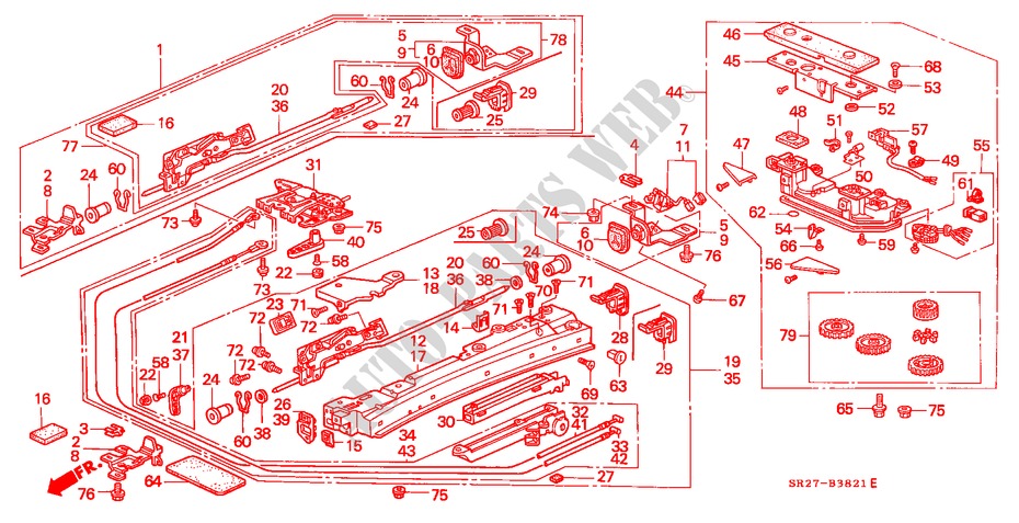 SEGURO LATERAL DE TECHO(POTENCIA) para Honda CIVIC CRX ESI 2 Puertas 5 velocidades manual 1996