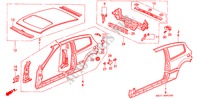 ESTRUCTURA DE CUERPO(PANEL EXTERIOR) para Honda CIVIC LSI 3 Puertas 5 velocidades manual 1995