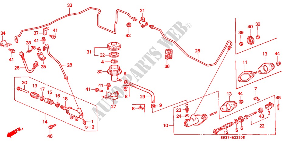 CILINDRO MAESTRO EMBRAGUE (LH) para Honda CIVIC LSI 3 Puertas 5 velocidades manual 1993