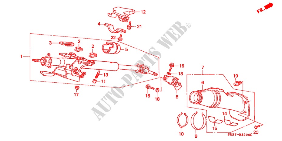 COLUMNA DE DIRECCION para Honda CIVIC DXI        AUSTRIA 3 Puertas 5 velocidades manual 1994