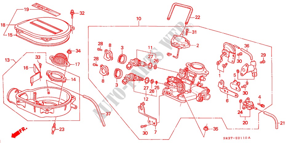 CUERPO MARIPOSA GASES(SOHC) para Honda CIVIC LSI 3 Puertas 5 velocidades manual 1992
