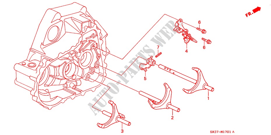 HORQUILLA DE CAMBIO(DOHC VTEC) (1051163 ) para Honda CIVIC VTI 3 Puertas 5 velocidades manual 1993