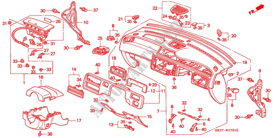PANEL DE INSTRUMENTO(RH) para Honda CIVIC DX 3 Puertas 5 velocidades manual 1994