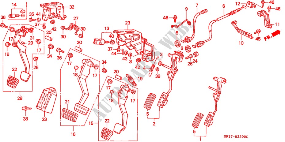 PEDAL(LH) para Honda CIVIC LSI 3 Puertas 5 velocidades manual 1992