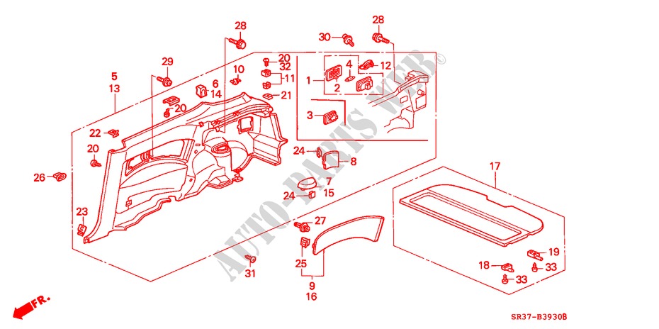 RECUBRIMIENTO LATERAL(EXCEPTO VTI) para Honda CIVIC LSI 3 Puertas 5 velocidades manual 1995