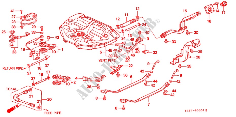 TANQUE DE COMBUSTIBLE(PGM FI) para Honda CIVIC LSI 3 Puertas 5 velocidades manual 1995