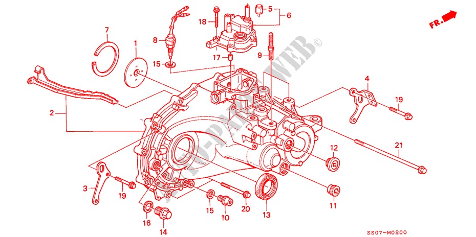 ALOJAMIENTO TRANSMISION para Honda PRELUDE DOHC VTEC 2 Puertas 5 velocidades manual 1993