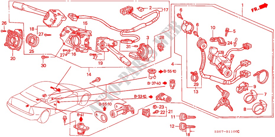 INTERRUPTOR COMBINACION(1) para Honda PRELUDE DOHC VTEC 2 Puertas 5 velocidades manual 1993