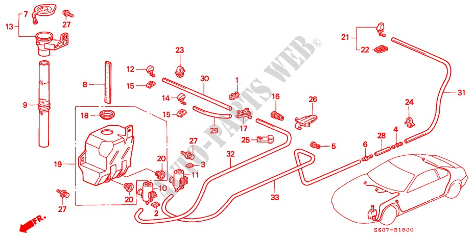 LAVAPARABRISAS(1) para Honda PRELUDE DOHC VTEC 2 Puertas 5 velocidades manual 1993