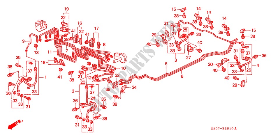 LINEAS DE FRENO(3) para Honda PRELUDE DOHC VTEC 2 Puertas 5 velocidades manual 1993