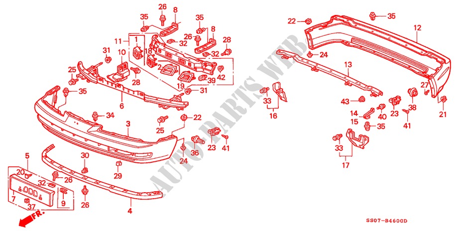 PARACHOQUES para Honda PRELUDE DOHC VTEC 2 Puertas 5 velocidades manual 1993